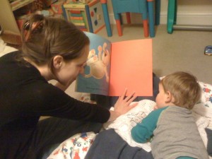 Mummy reading Some Do Dogs about a dog that is so happy it flies